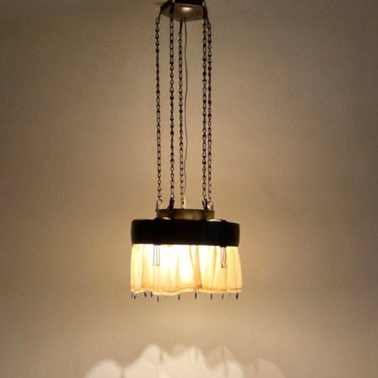 Dutch Art Deco Amsterdam School Chandelier by Winkelman & van der Bijl, c. 1925