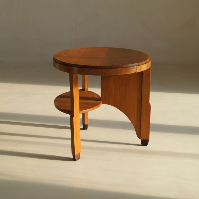 Dutch Art Deco asymmetric side table, Amsterdam School, circa 1925