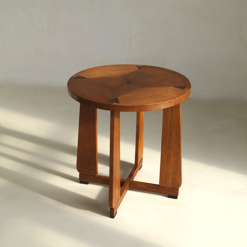 Dutch Art Deco modernist side table  with a geometric pattern, 1920s