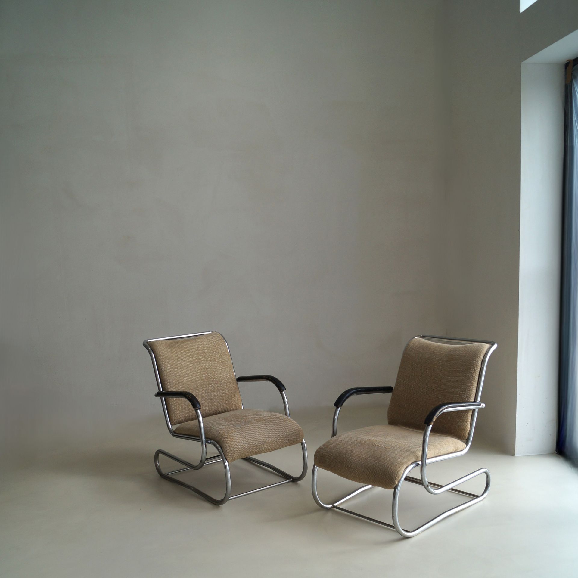 Set of Bauhaus tubular steel No.55 lounge chairs by Paul Schuitema for D3, 1930s