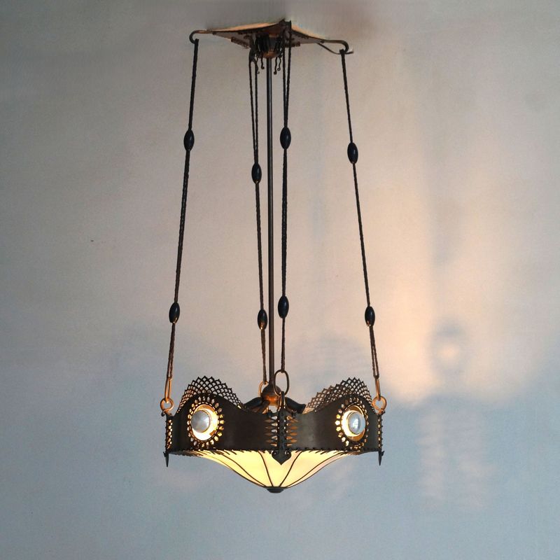 Dutch Art Deco Amsterdam School Pendant Lamp by Winkelman & Van der Bijl, 1920s