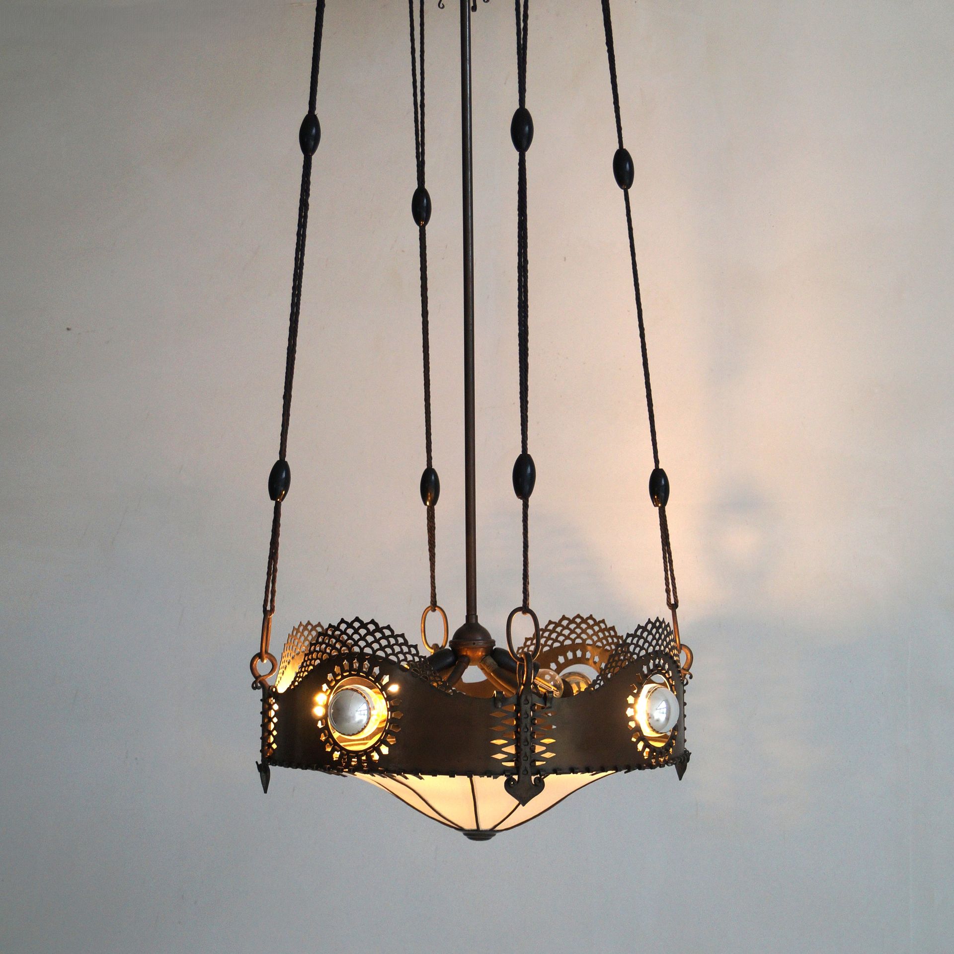 Dutch Art Deco Amsterdam School Pendant Lamp by Winkelman & Van der Bijl, 1920s