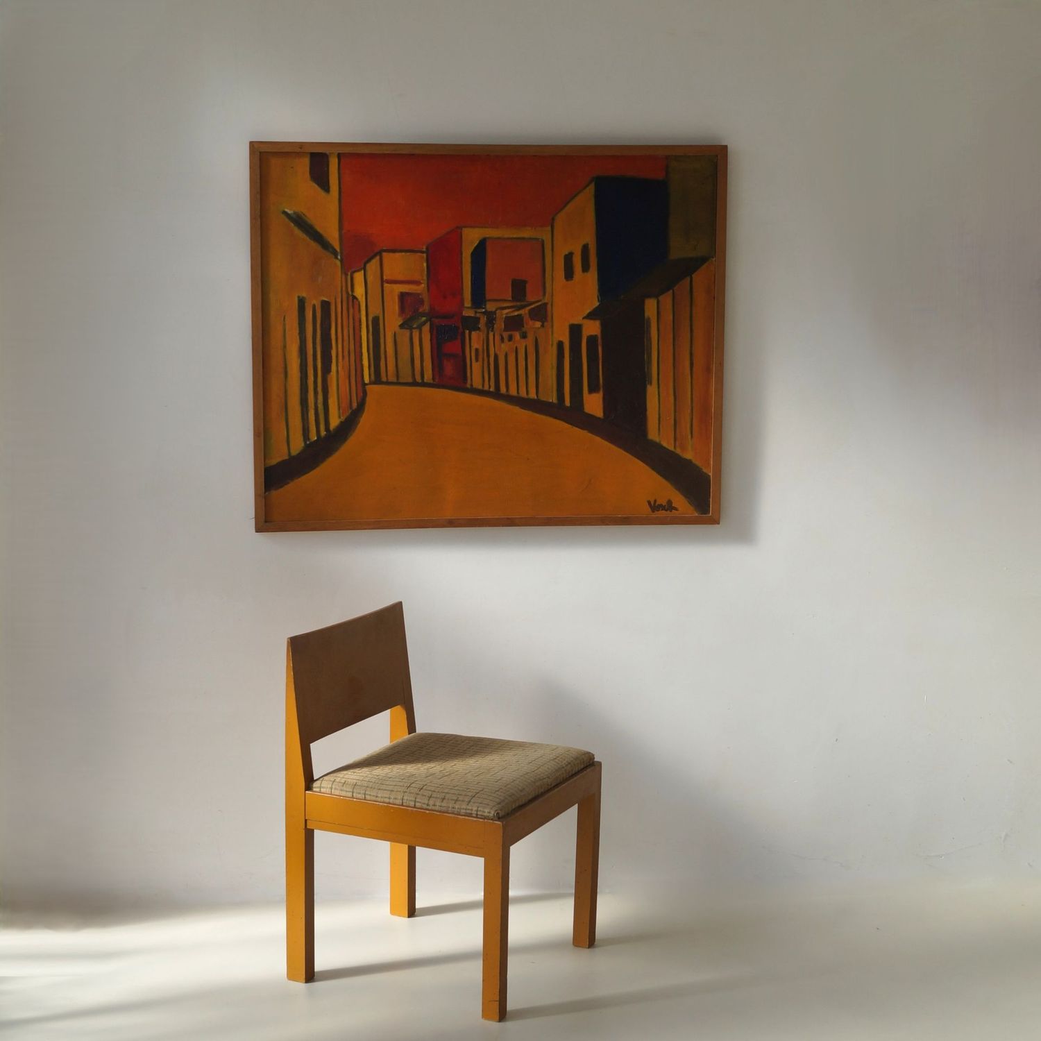 Oil Painting of a Parisian Street at sunset, Marc Vosch, 1970s