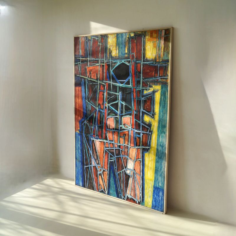 Large oil on canvas ''Staande Vrouw'' (Standing Woman) by Jan Spronk, 1962