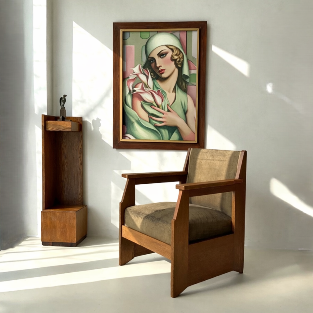 Dutch Art Deco Haagse School armchair by Hendrik Wouda for Pander, 1924