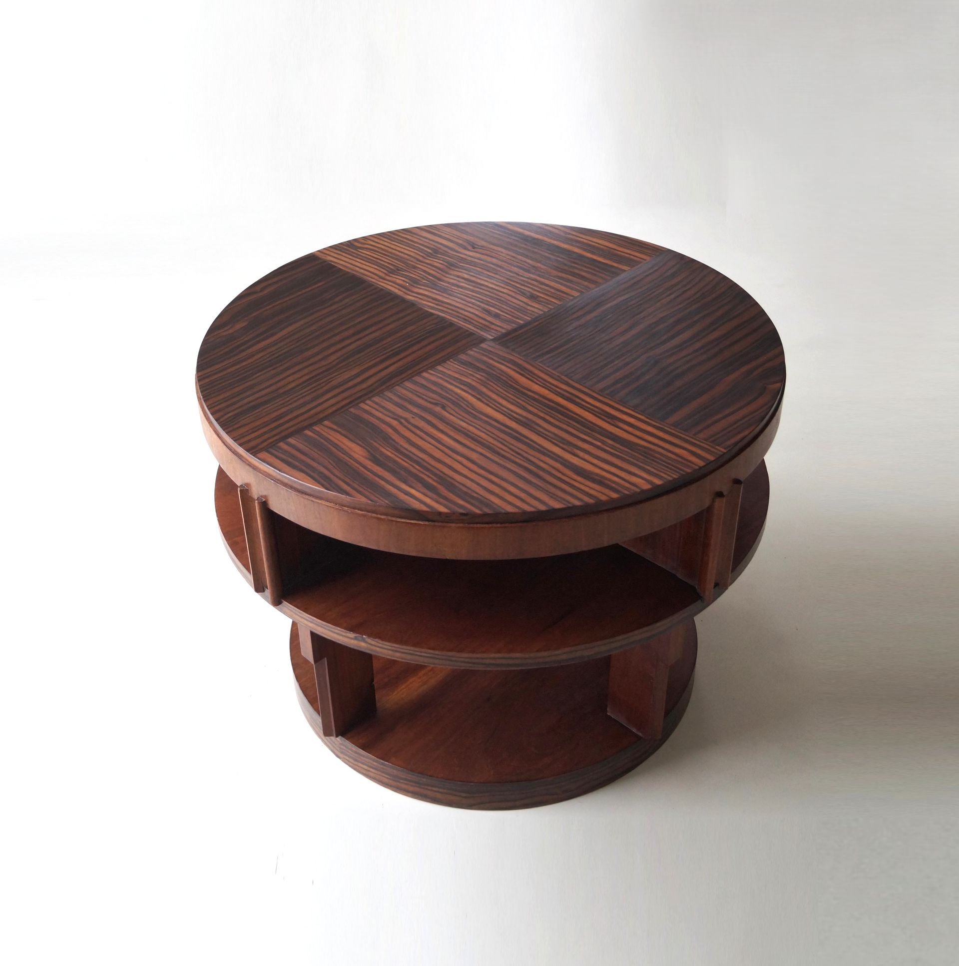 Monumental Amsterdam School table with Macassar top, Dutch Art Deco, 1920s