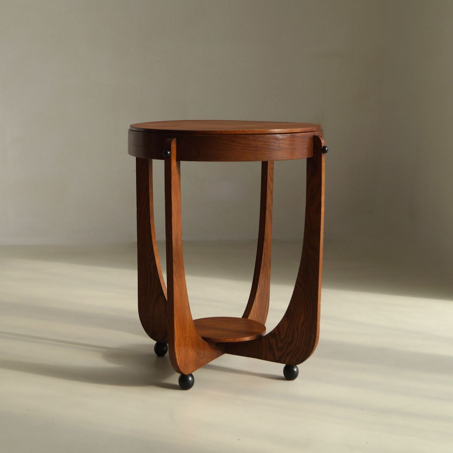 On Hold: Amsterdam School Side Table on ball feet, by Genneper Molen, 1920s