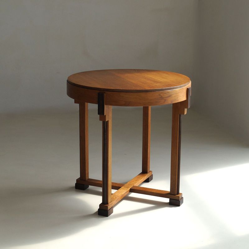 Dutch Art Deco Modernist side table with macassar ebony details, 1920s