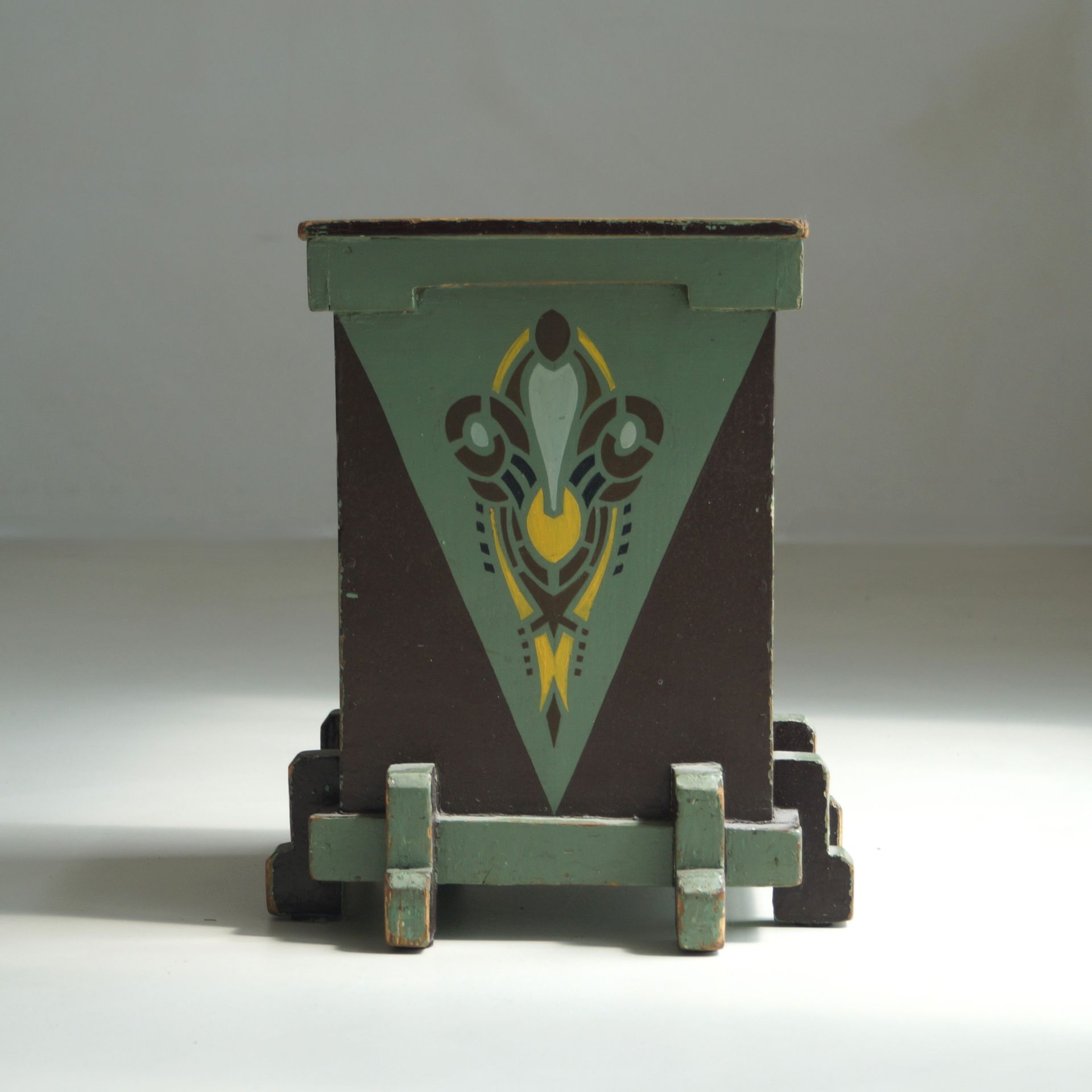 Dutch Art Deco Amsterdam School basket in original paint, 1920s