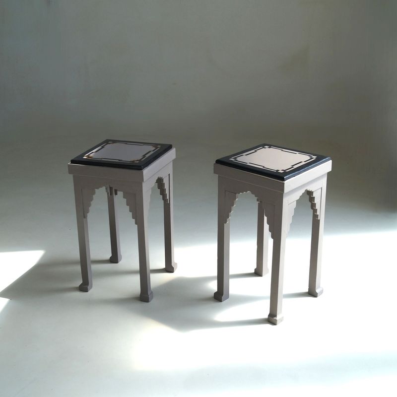 Dutch Art Deco Amsterdam School painted side tables, 1920s