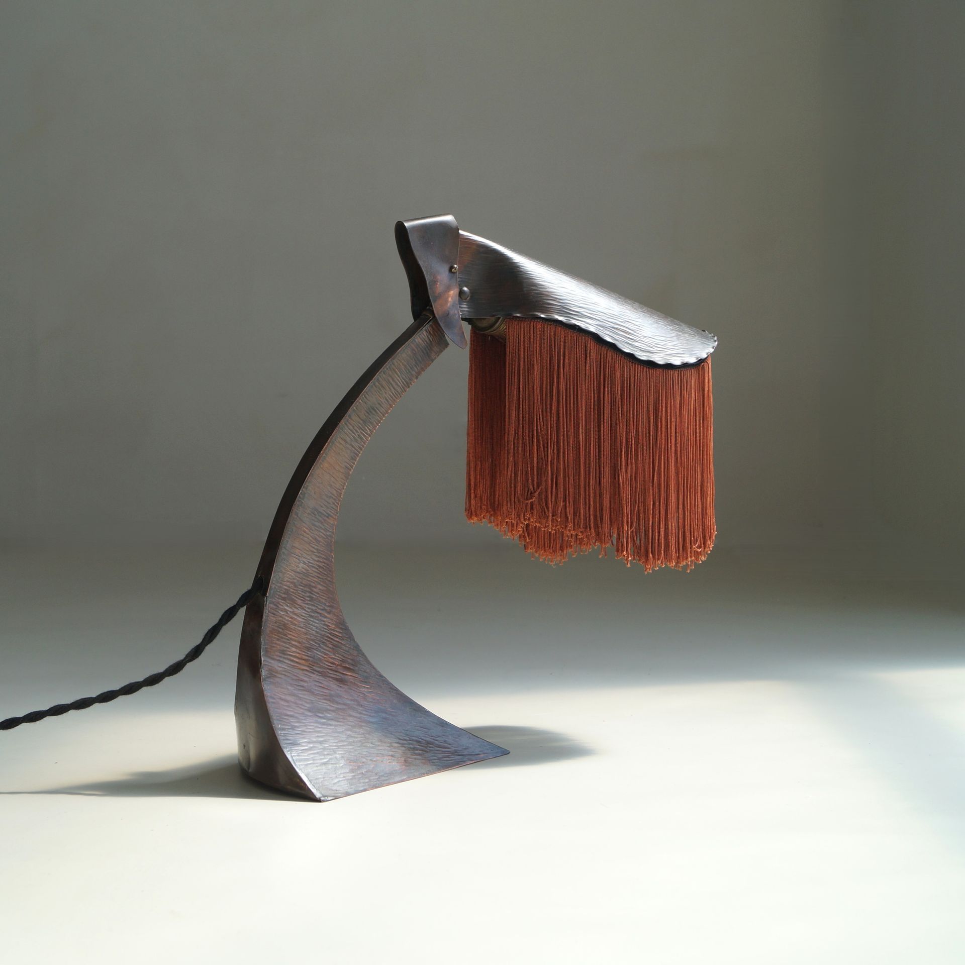 Amsterdam School copper desk lamp by Hendrik Methorst, 1920s