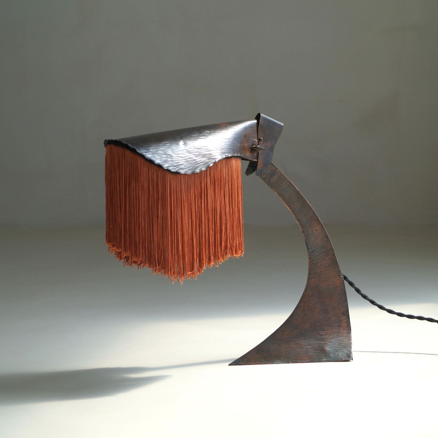 Amsterdam School copper desk lamp by Hendrik Methorst, 1920s