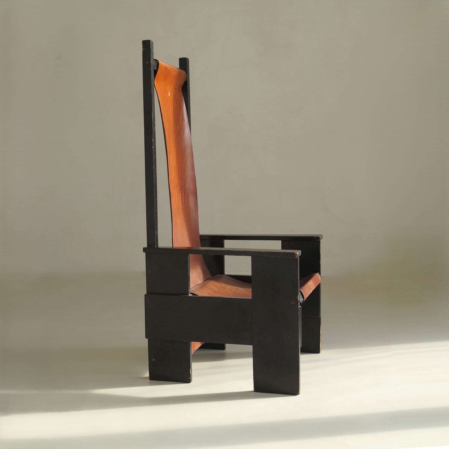 Dutch Pre-WWII High-Back Chair in the Design Language of 'De Stijl'  1920s/1930s