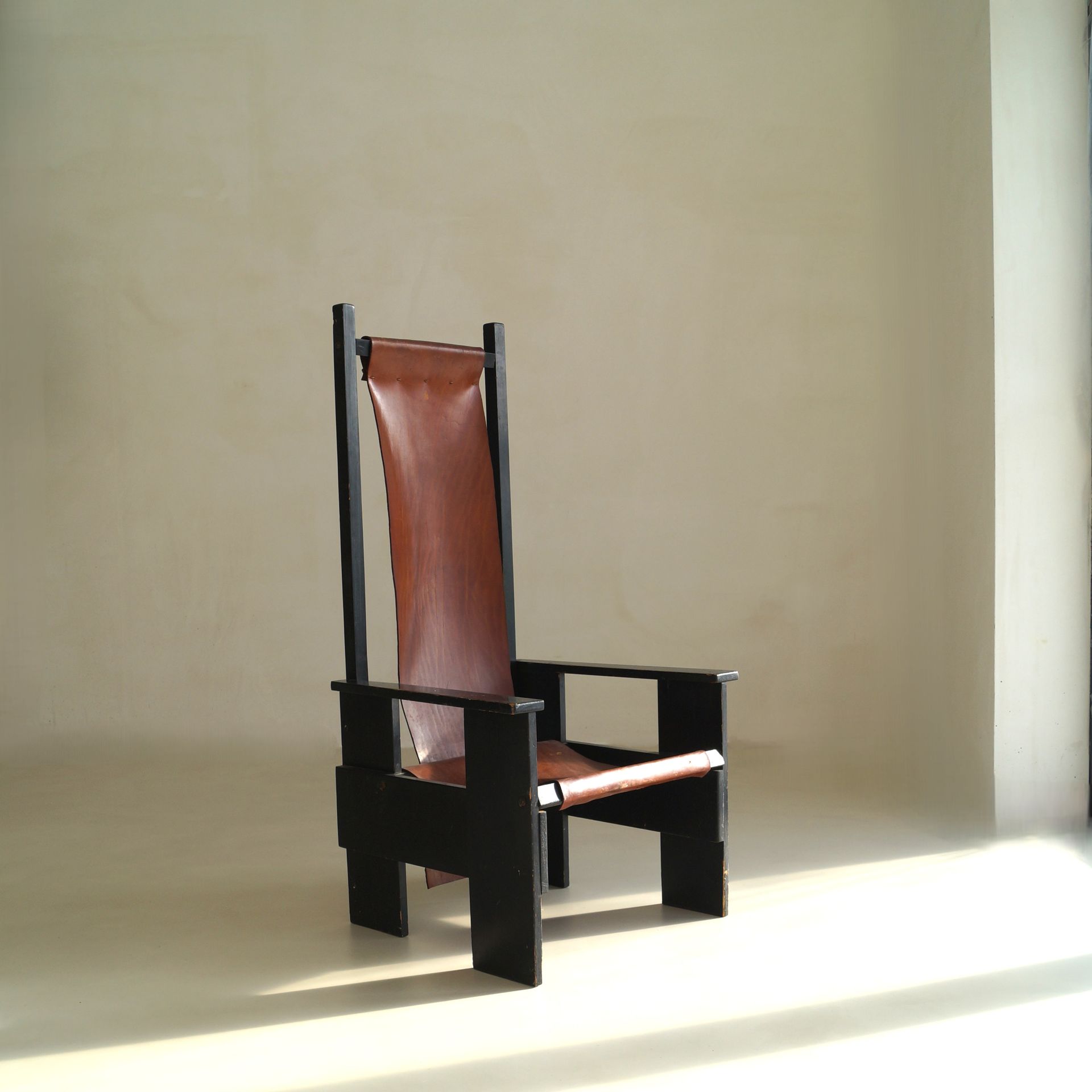Dutch Pre-WWII High-Back Chair in the Design Language of 'De Stijl'  1920s/1930s