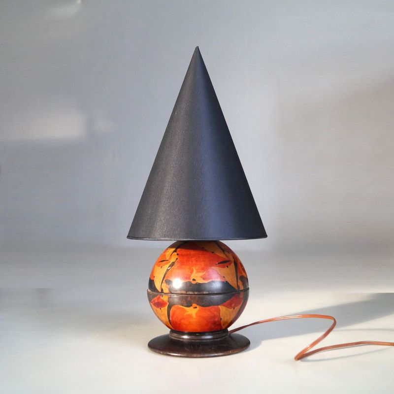 Dutch Amsterdam School batiked  tablelamp by H.Steinpatz, 1920s