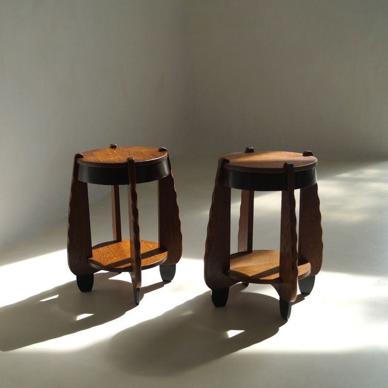 Rare Amsterdam School Art Deco accent tables by N.V. Hero de Groot, 1920s
