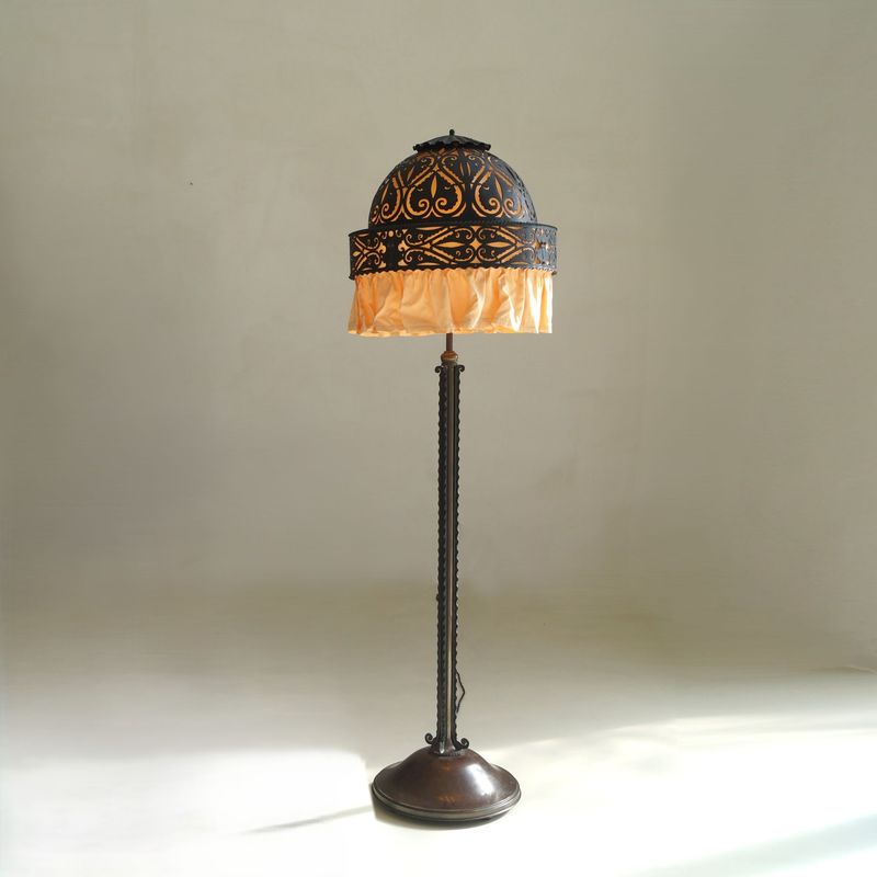 Dutch Art Deco Amsterdam School Floor Lamp, Winkelman & Van der Bijl, 1920s