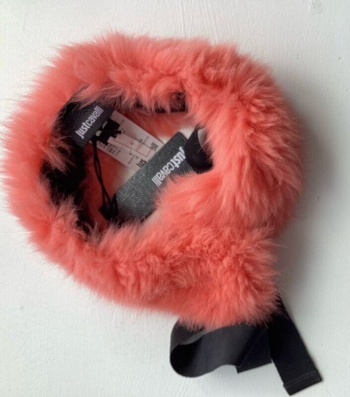 Just Cavalli Neon Orange Fur Collar