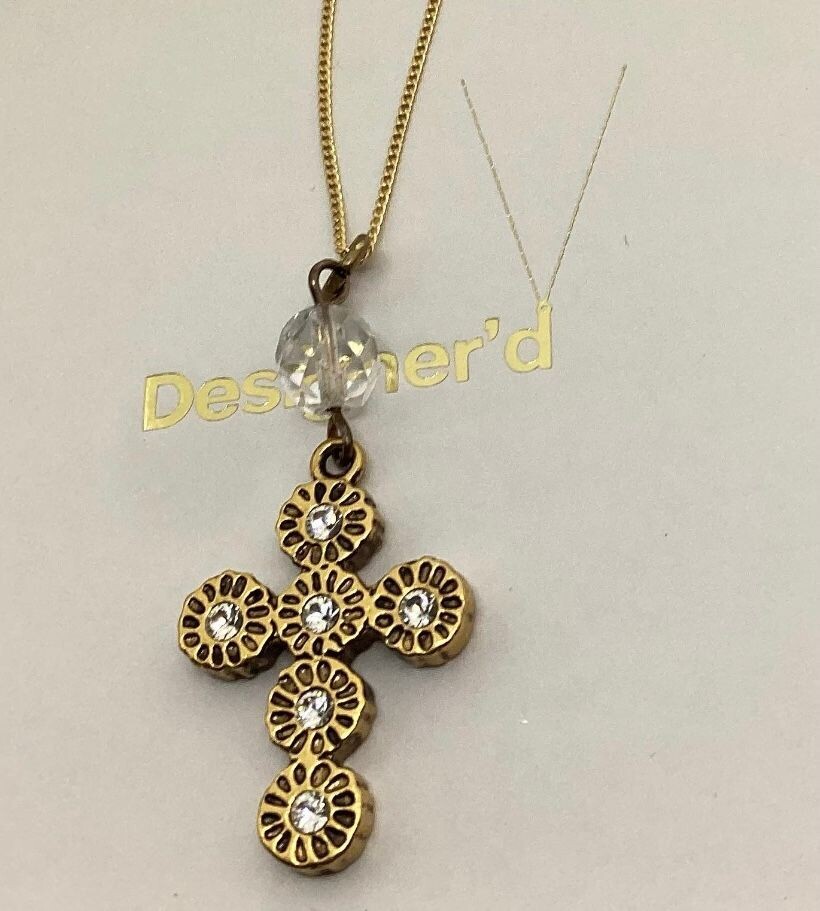 Designer'd Dolce & Gabbana Gold and Diamonte Pendant Necklace