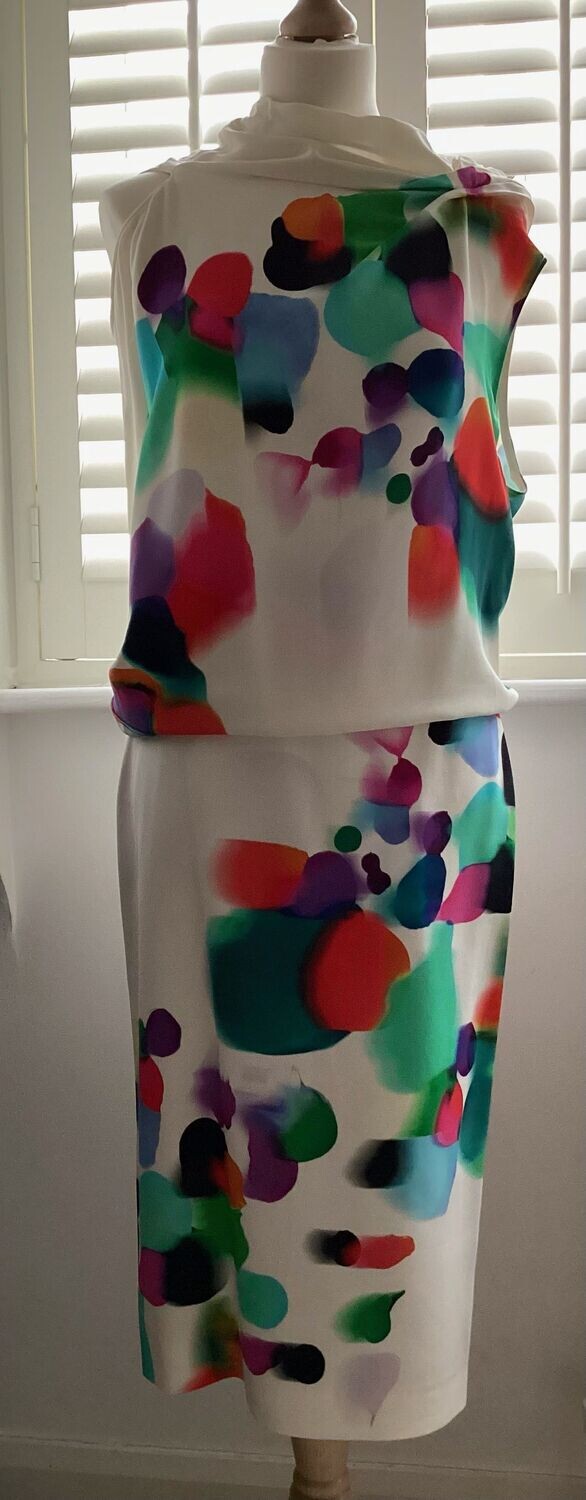 Roland Mouret 'Colour Pop' Eugene Top and Skirt Suit Size 10/12 NWT