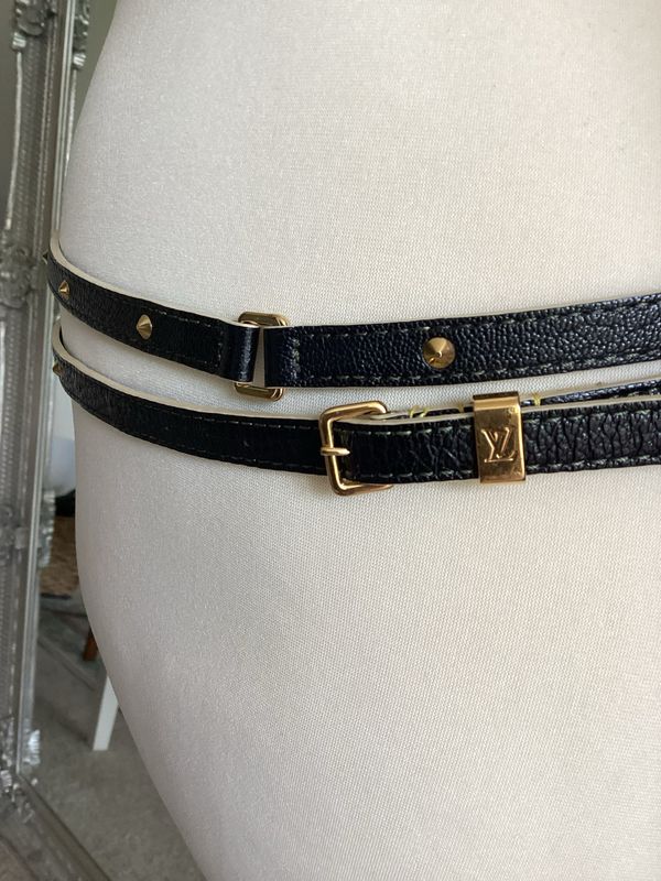 Louis Vuitton Black Suhali Studded Belt Size S