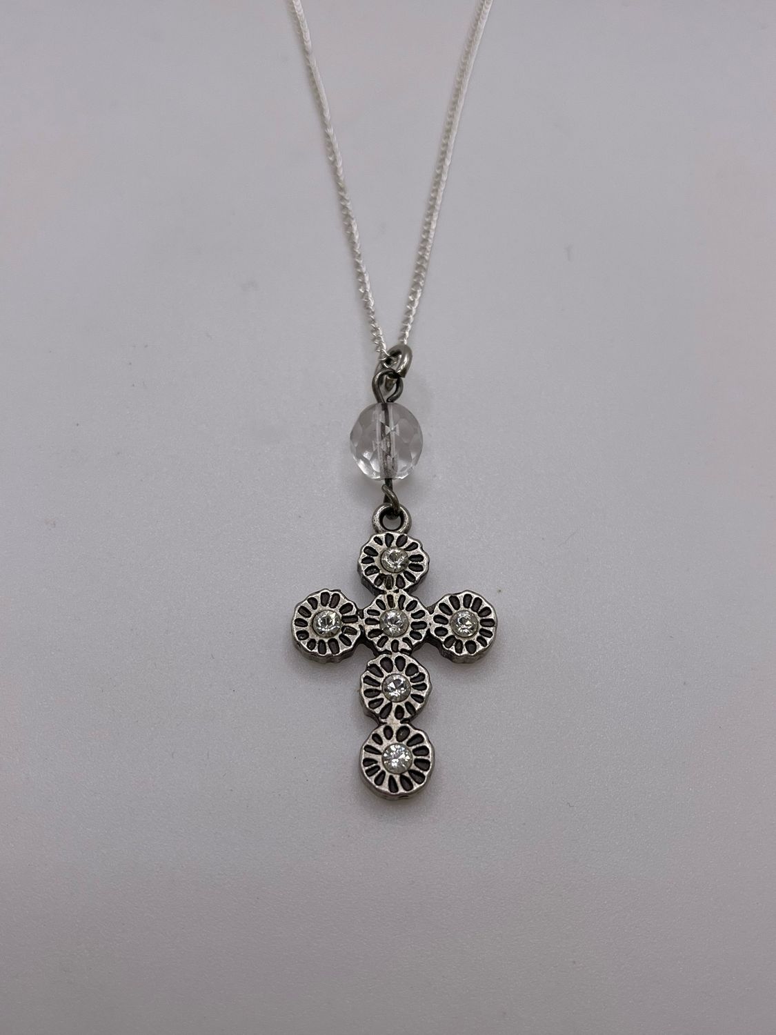 Designer’d Dolce & Gabbana Silver Crystal Cross Pendant