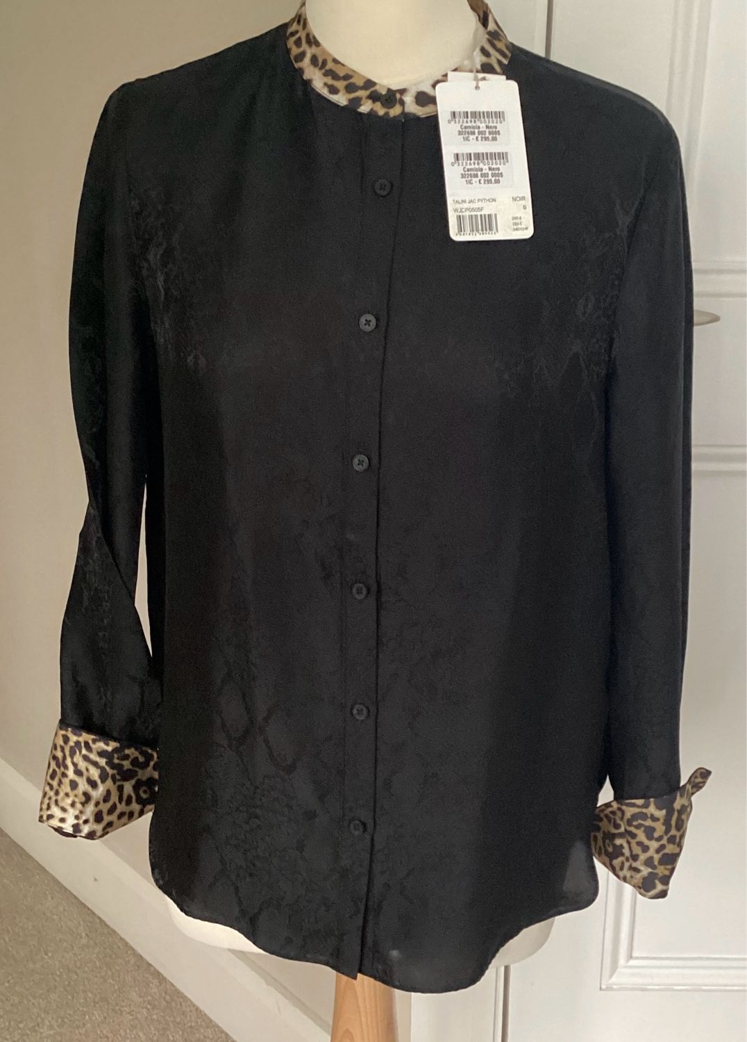 Zadig & Voltaire Black Animal Print Blouse S