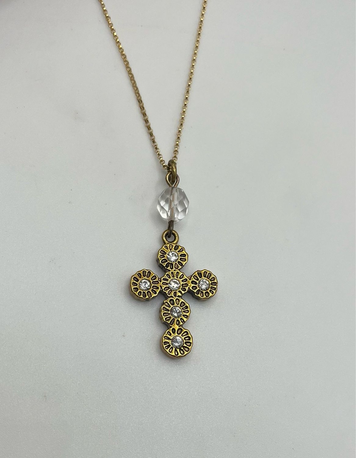 Designer’d Dolce & Gabbana Crystal Cross Pendant Necklace