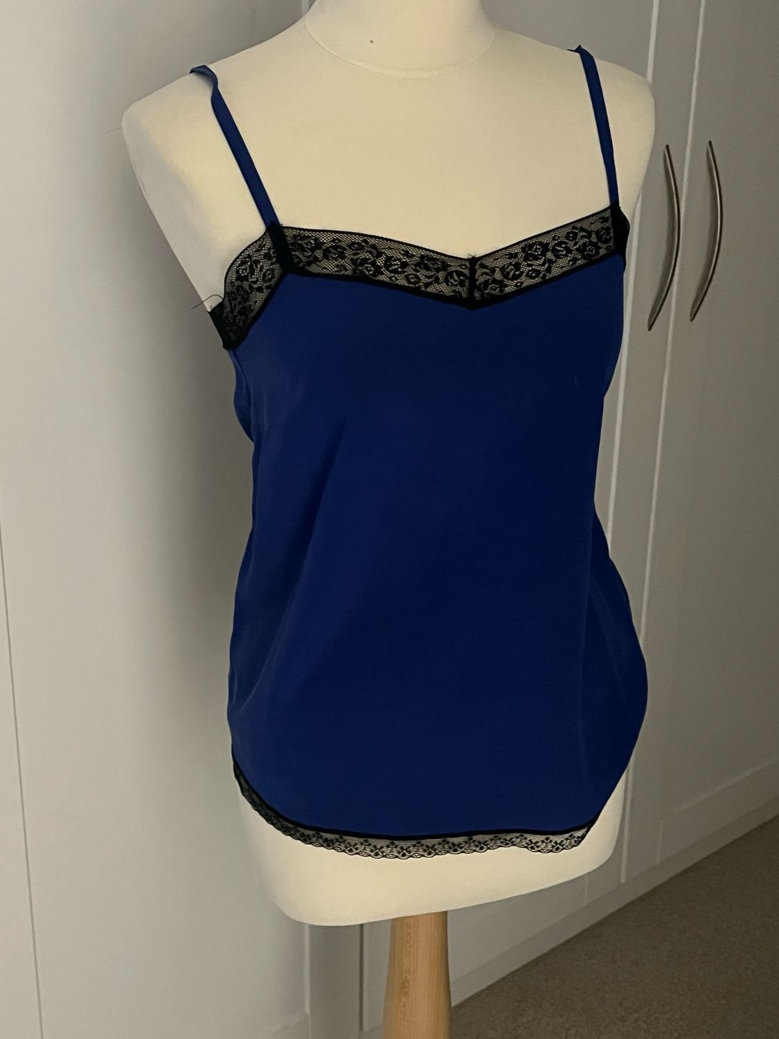 Zadig & Voltaire Electric Blue & Black Lace Cami XS