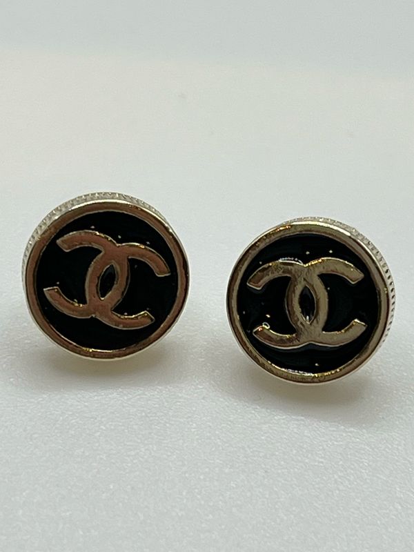 Designer’d Black & Gold CC Stud Earrings Designer’d Black & Gold CC Stud Earrings