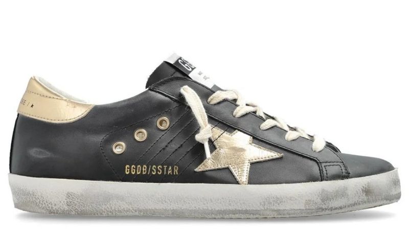 Golden Goose Black & Gold Superstars Size 38
