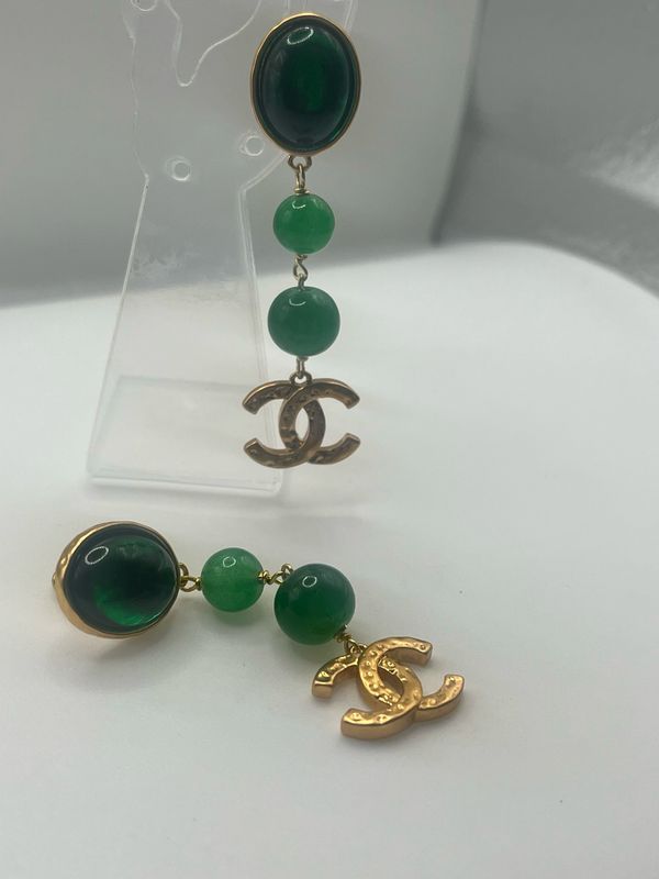Designer’d Emerald Green Drop CC Earrings