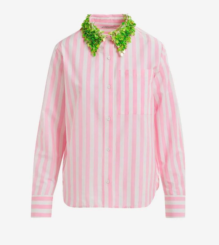 Essential Antwerp Pink Stripe Sequin Blouse Size 34