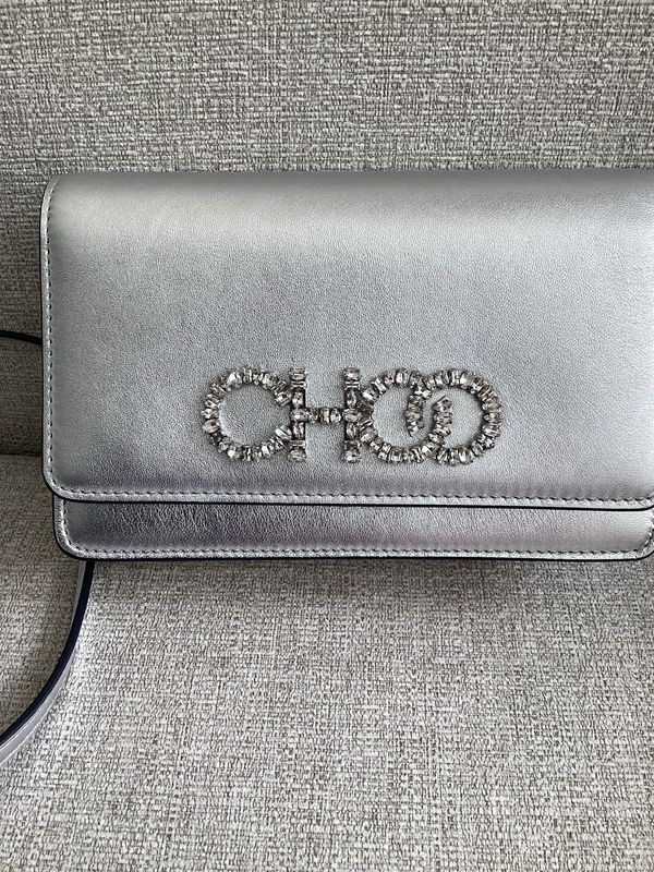 Jimmy Choo Silver Kalina Crystal Crossbody Bag