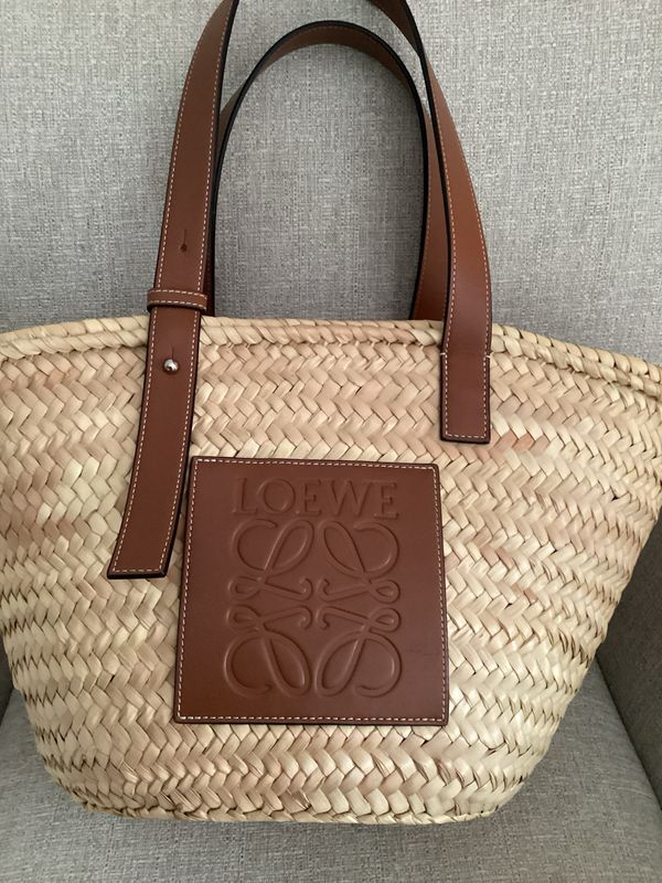Loewe Medium Leather Trim Basket Bag