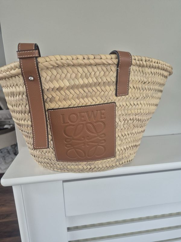 Loewe Medium Leather Trim Basket Bag
