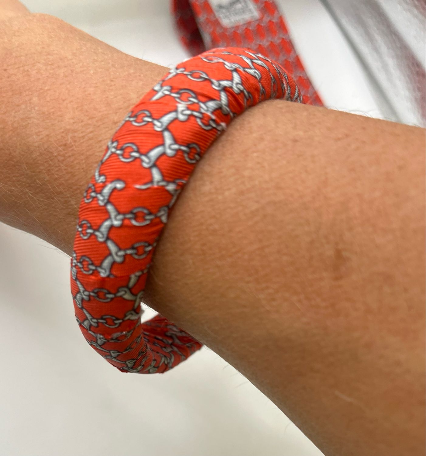 Designer’d Hermés Silk Covered Bangle