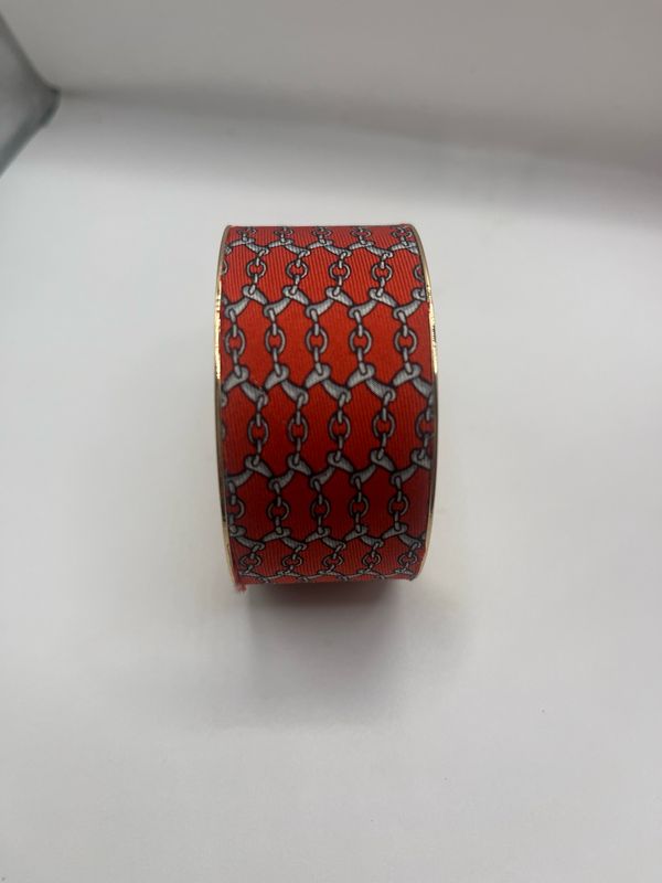 Designer’d Orange Hermés Silk Tie Cuff Bracelet