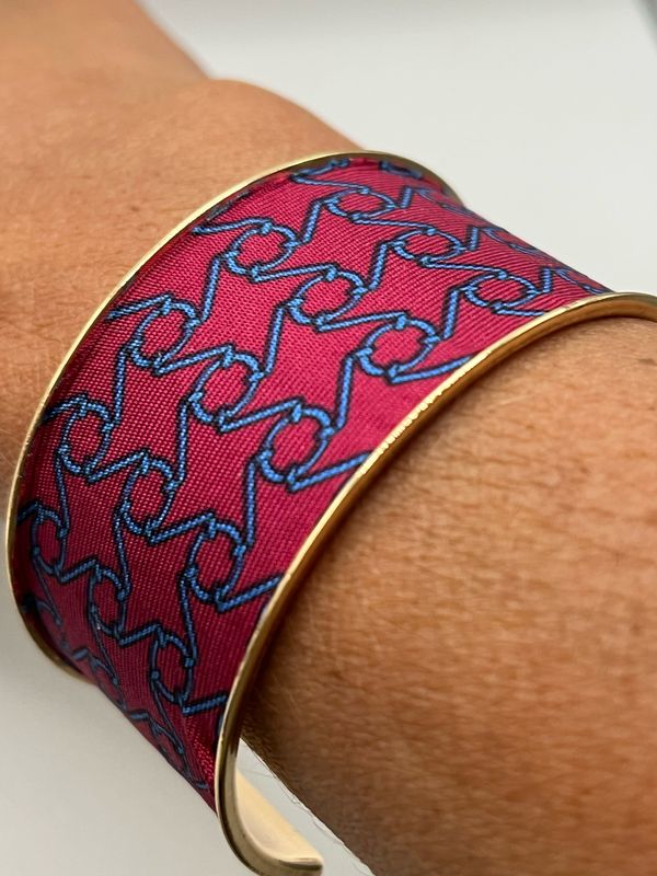Designer’d Purple Hermés Silk Tie Cuff Bracelet