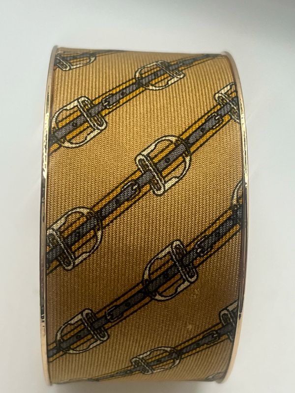 Designer’d Brown Hermés Horsebit Silk Tie Cuff