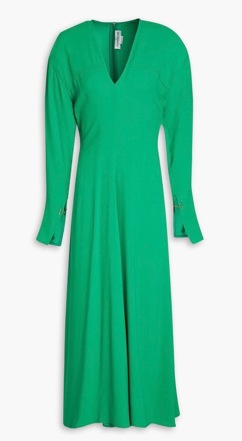 Victoria Beckham Green Crepe Dress Size 12