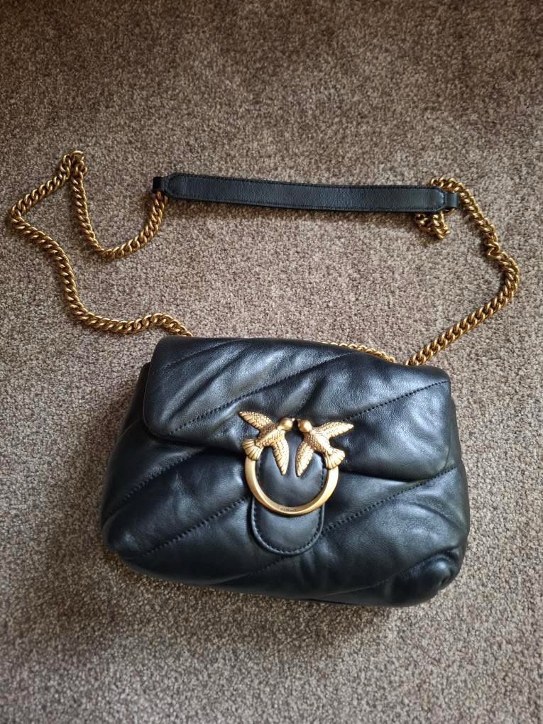 Pinko Black Love Birds Handbag