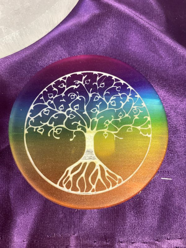 Selenite Tree of Life Plate