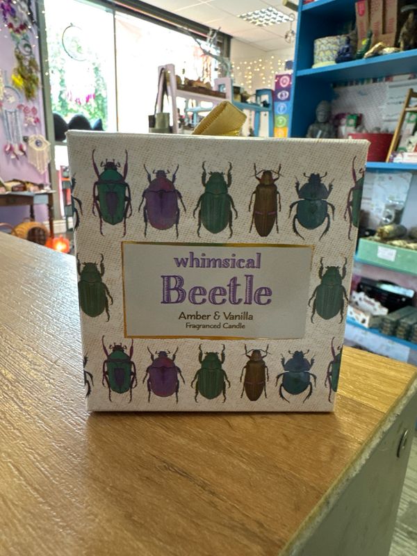 Whimsical Beetle: Amber &amp; Vanilla Scented Candle 