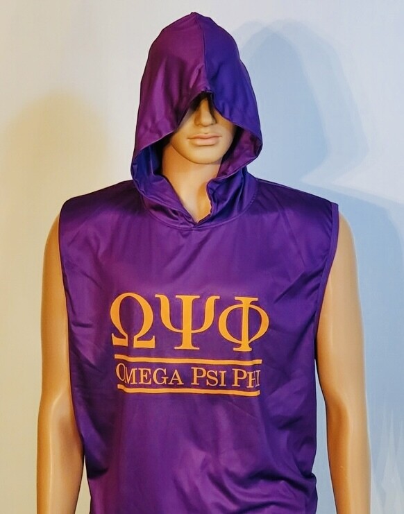 Omega Psi Phi Dri-Fit Sleeveless Hoodie (Purple)