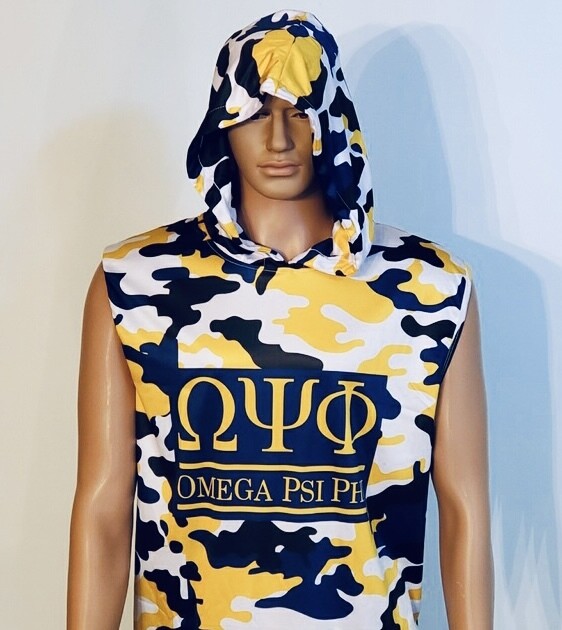 Omega Psi Phi Dri-Fit Sleeveless Hoodie (Cammo)