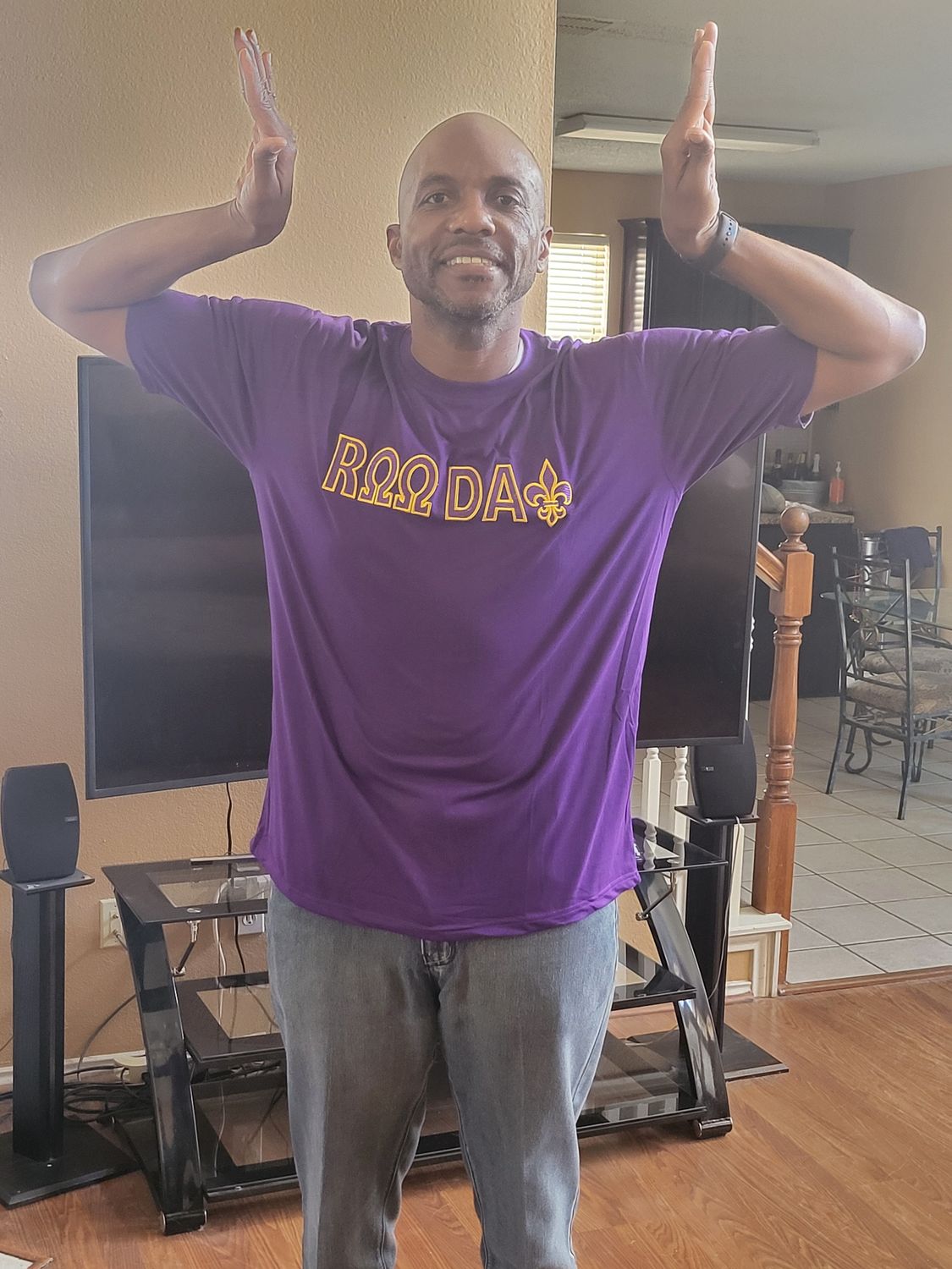 ROO DAT  Embroidered(Purple Short Sleeve)