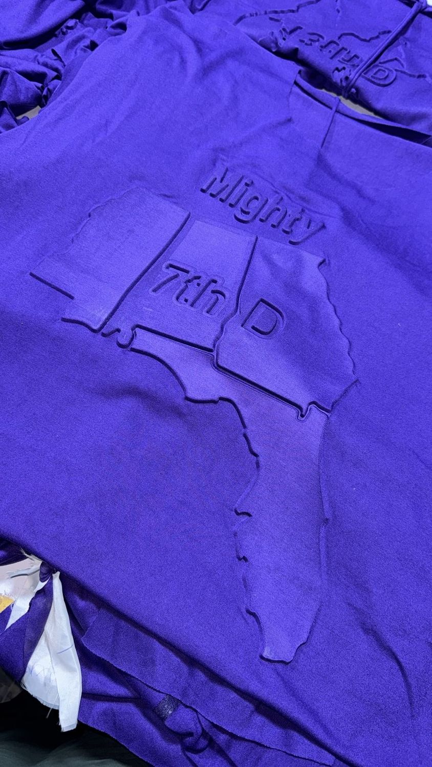 7th  District Embossed(Purple Short Sleeve)