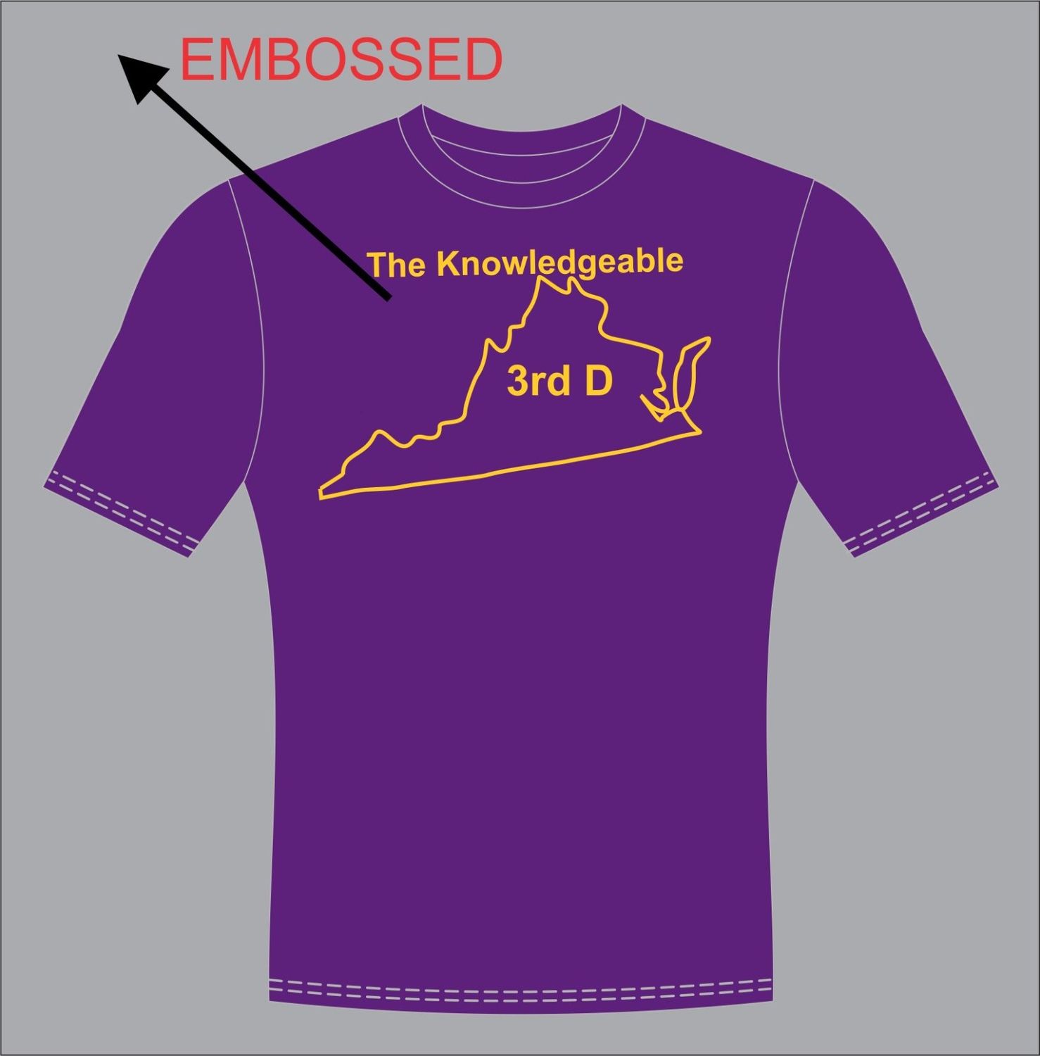 3rd  District Embossed(Purple Short Sleeve)