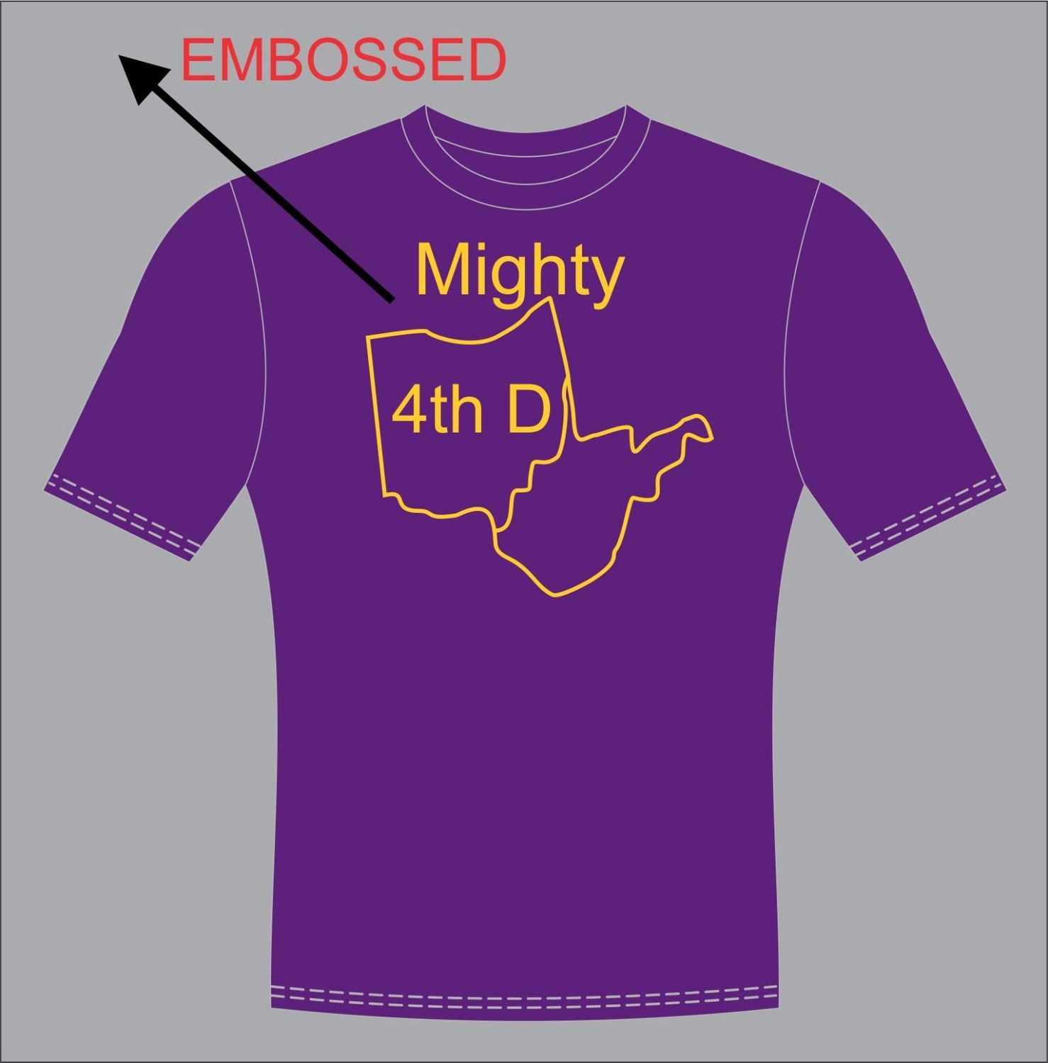 4th  District Embossed(Purple Short Sleeve)